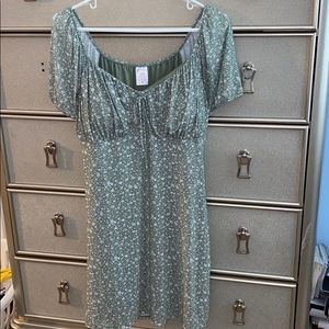 New with tags army green dress with white flowers